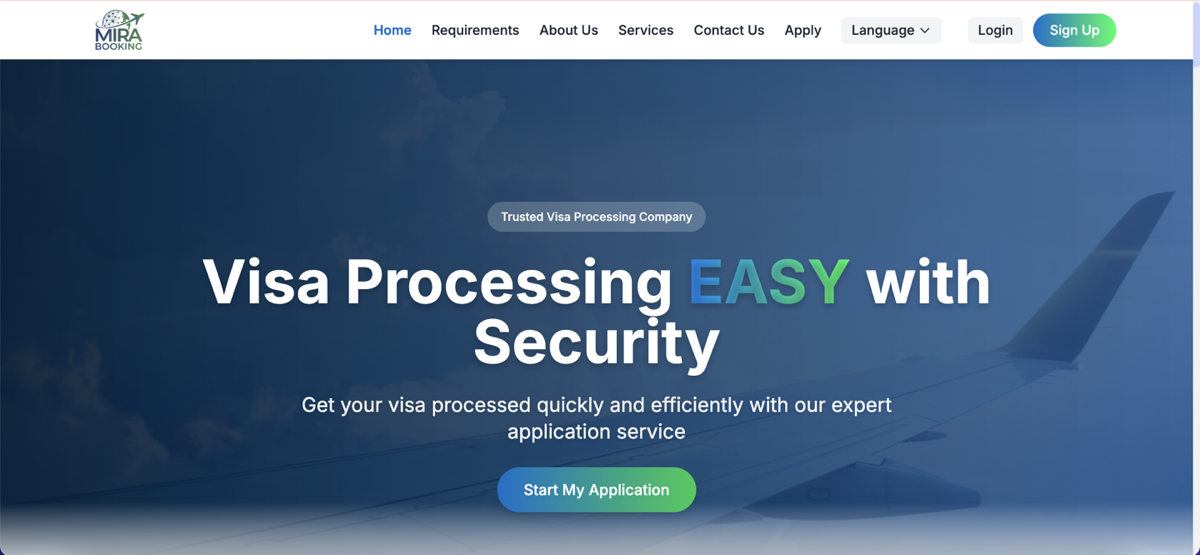 Mira Booking - Multilingual Visa Application Platform
